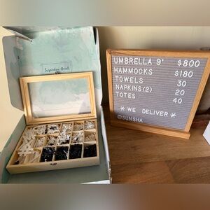 Wooden Framed Felt Letter Board - Double Sided